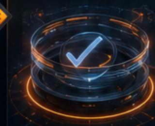 Holographic ring with a confirmed checkmark